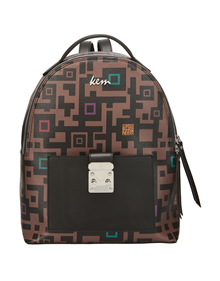 Backpack in Enigma One synthetic material with leather trimming VIEW ALL