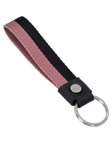 Keychain with striped pattern and leather trimming VIEW ALL