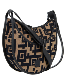 Erato shoulder bag in Εnigma fabric material with leather trimming VIEW ALL