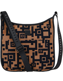 Iris crossbody bag in Εnigma fabric material with leather trimming VIEW ALL