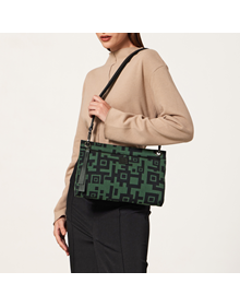 Dione crossbody bag in Enigma fabric material with leather trimming VIEW ALL