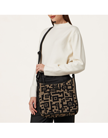 Iris crossbody bag in Εnigma fabric material with leather trimming VIEW ALL