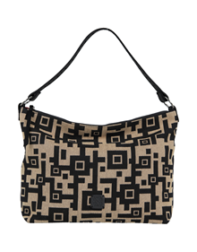 Daphne shoulder bag in Εnigma fabric material with leather trimming VIEW ALL