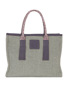 Tote bag in in Raffia material with leather trimming VIEW ALL